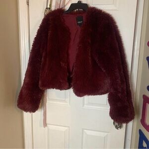 Simply Vera Vera Wang Deep Red Teddy Jacket